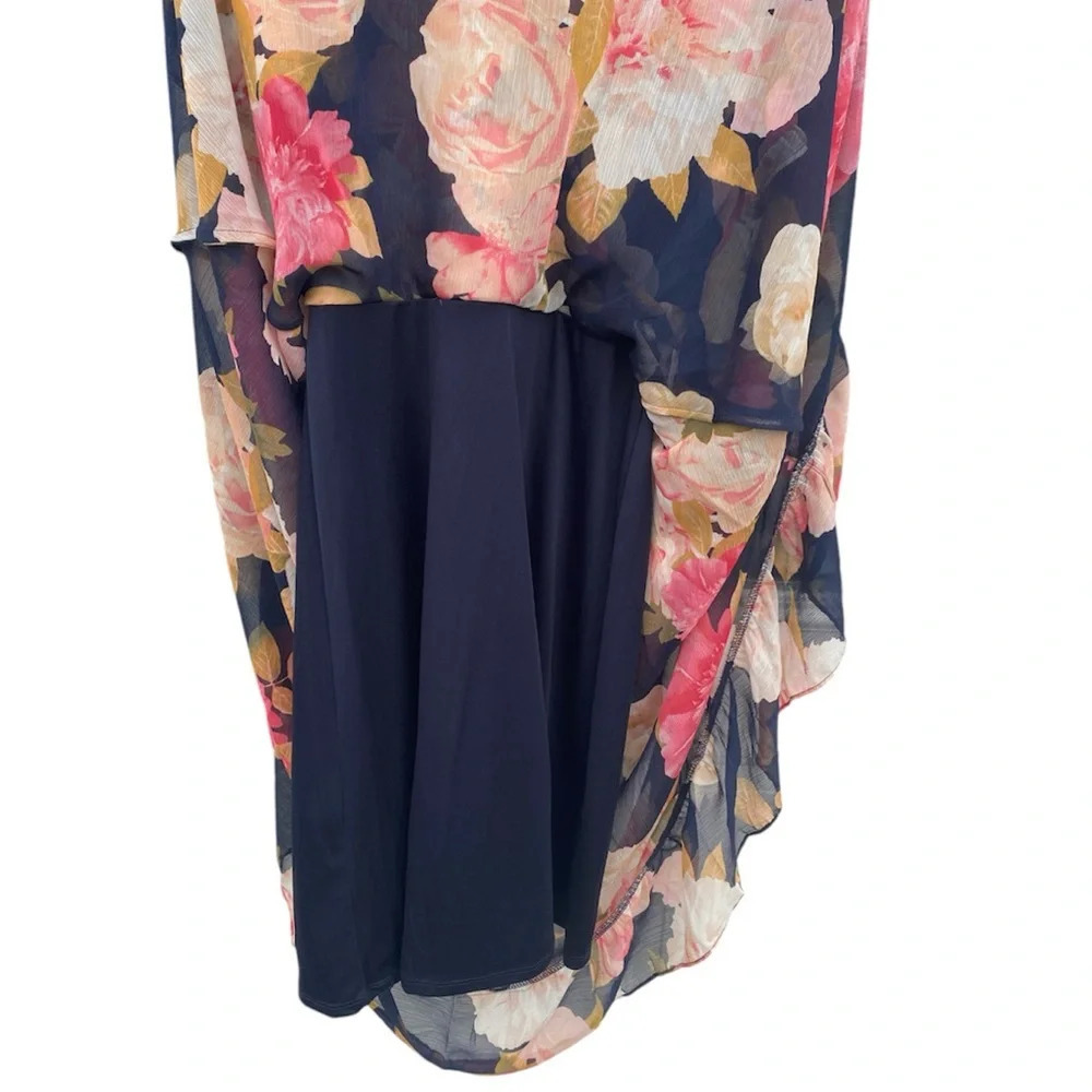Karl Lagerfeld Paris Floral Chiffon Midi Wrap Dress Size 2 - Picture 12 of 15